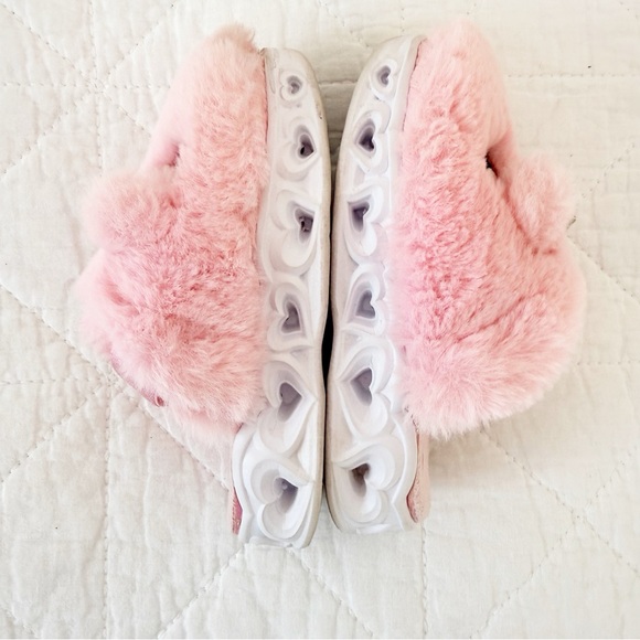 8 Toddlers Skechers Kids Pink Furry Unicorn Light Up Shoes - Picture 4 of 9